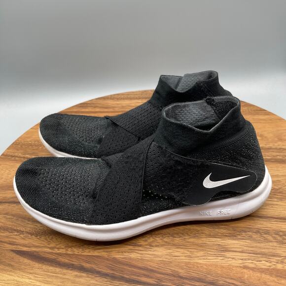 Nike Free RN Motion Flyknit Shoes Womens Size 9 Black Running Comfort Walking - Picture 3 of 8